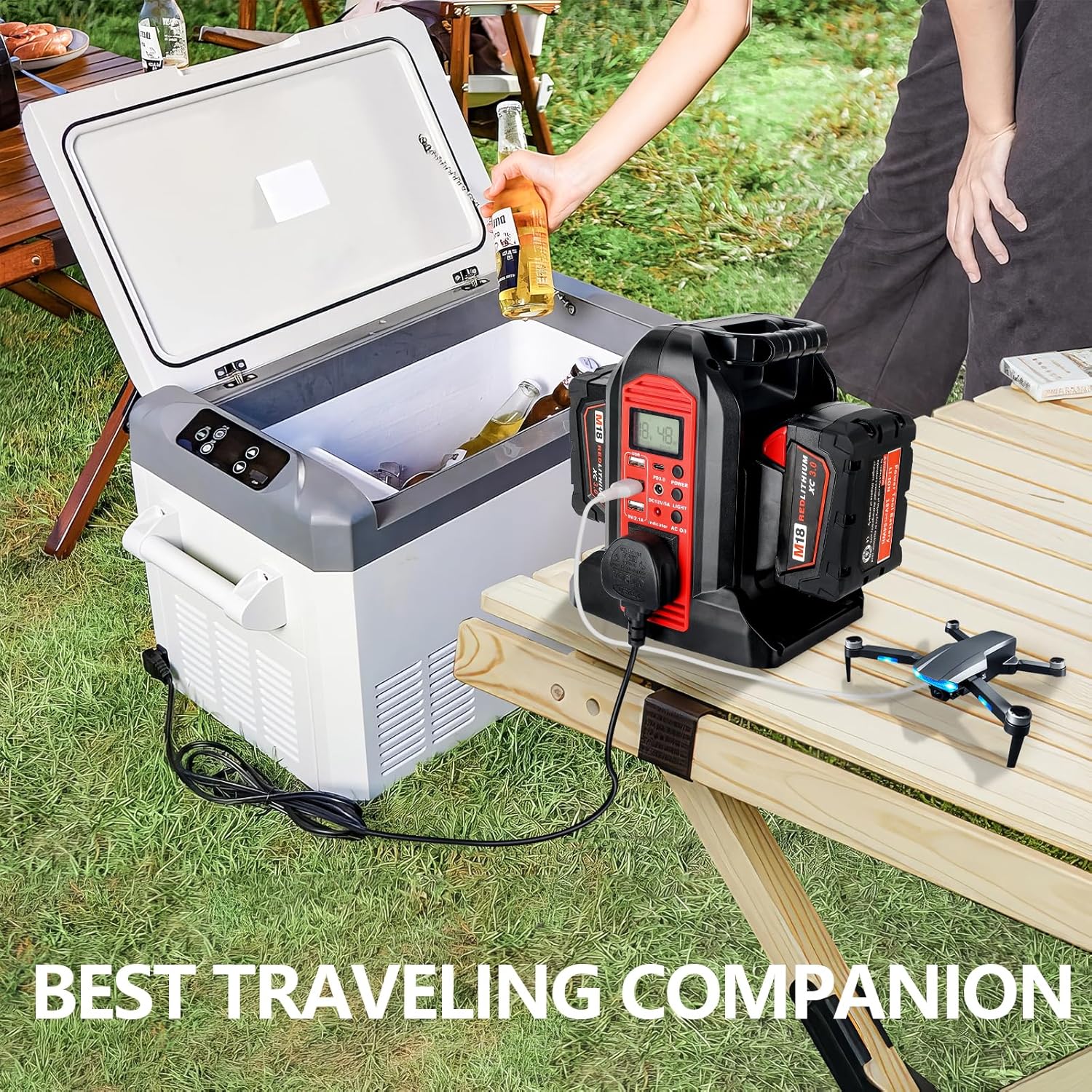 350W Power Inverter for Milwaukee M18 18V Battery, DC to AC 110V J8935