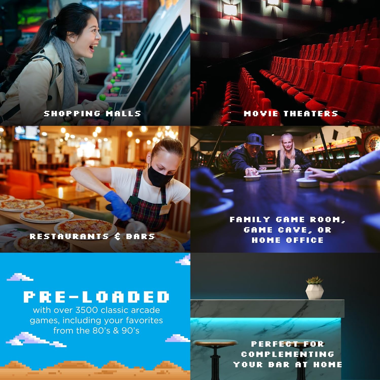 Creative Arcades Full Size Stand-Up Arcade Machine 4 Player 32" LCD Screen L12252