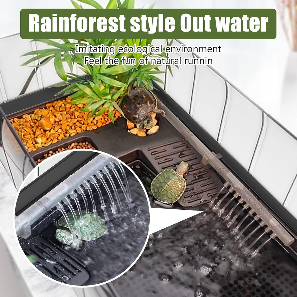 Turtle Aquarium Tank Kit with Water Filter and Anti-Escape Fence I66608