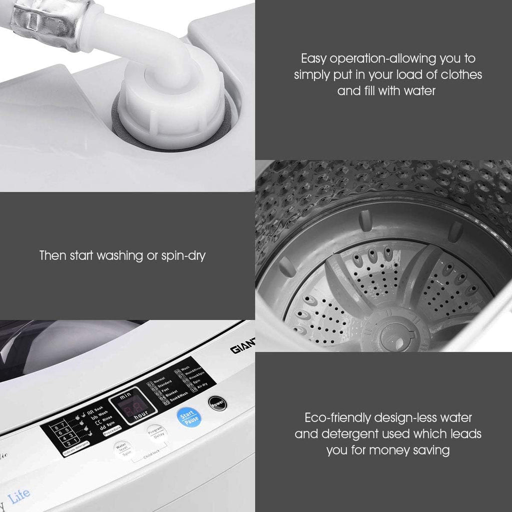Giantex Full-Automatic Portable Washing Machine 1.34 Cu.ft with Drain Pump Y75851