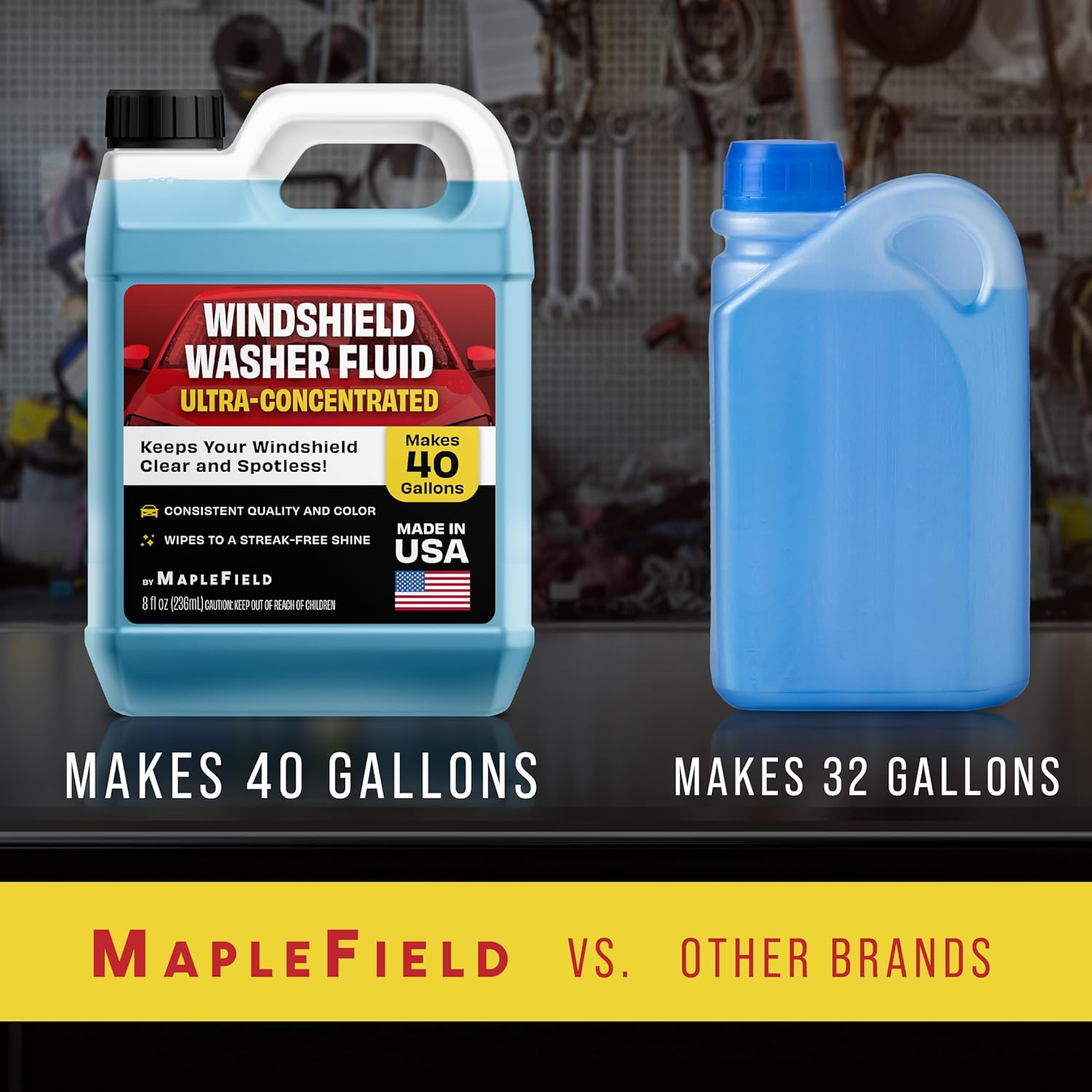 Maplefield Windshield Washer Fluid Concentrate, All-Season Streak-Free, 8 fl oz V2732