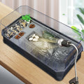 18.2''×9.1''×7.8'' Turtle Aquarium Turtle Tank kit Includes Accessories with Water Filter High Anti-Escape Fence and Large Space, Turtles can be Given a Shower, Habitat for Terrapin Turtles