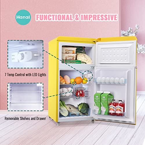 WANAI mini fridge with freezer dual door O19920