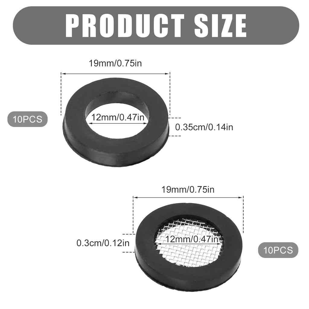 20pcs Shower Head Filter Gasket, Faucet Washers, Rubber & O-Ring Seal W9815
