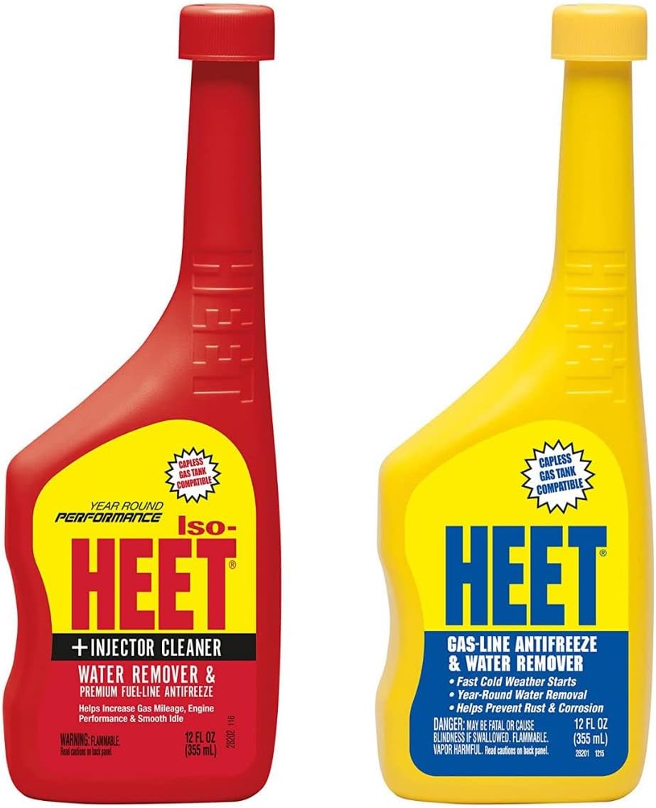 Iso-HEET Water Remover Antifreeze + Injector Cleaner & HEET Gas-Line Antifreeze and Water Remover - Removes Water from Fuel System