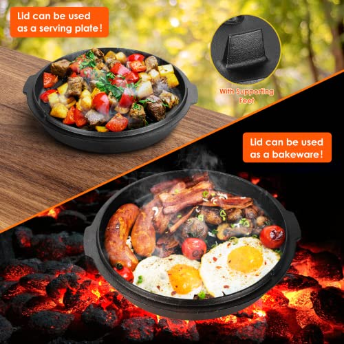 Cast Iron Dutch Oven with Lid Lifter Handle and Dual Function Lid Griddle A392