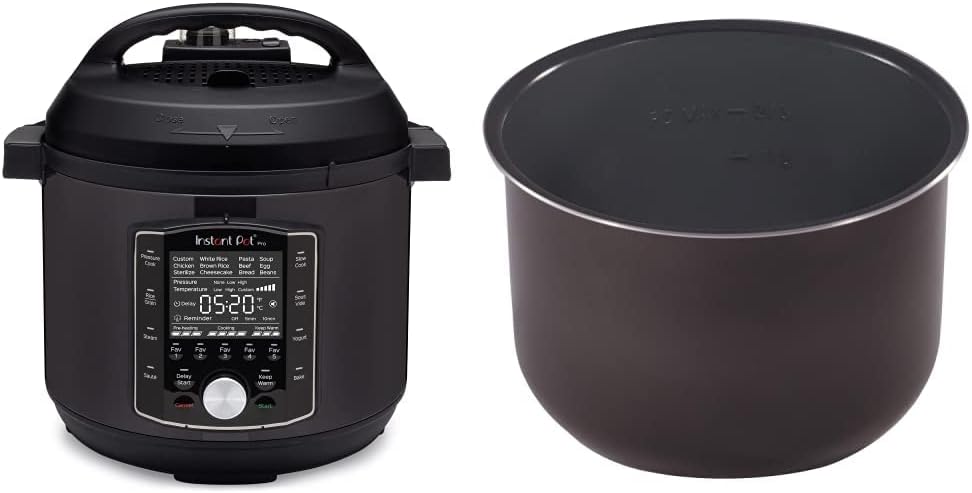 Instant Pot Pro 10-in-1 Pressure Cooker, Slow Cooker, Rice/Grain Cooker, Steamer, Saute, Sous Vide, Yogurt Maker, Sterilizer, and Warmer, 6 Quart & Ceramic Inner Cooking Pot - 6 Quart