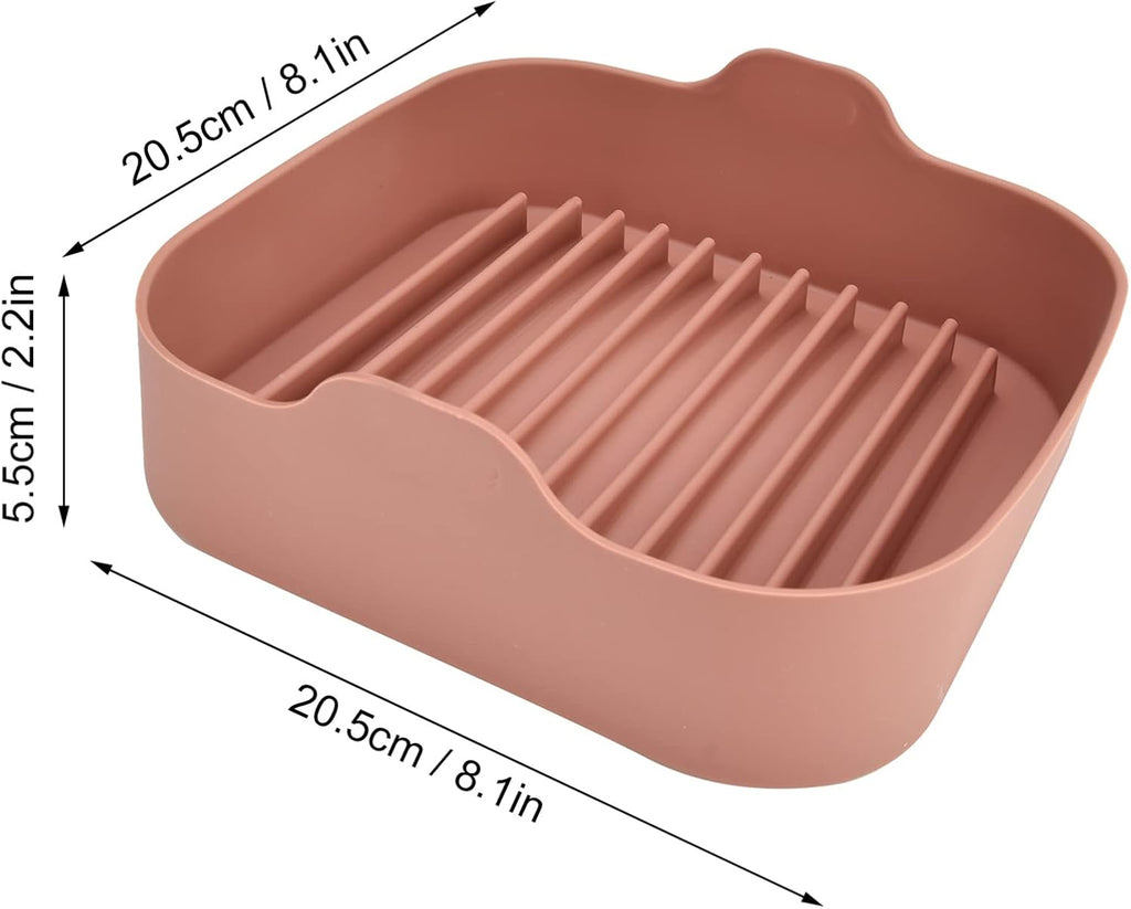 8 Inch Silicone Air Fryer Basket Liners, Non-Stick Reusable, Coffee N59982