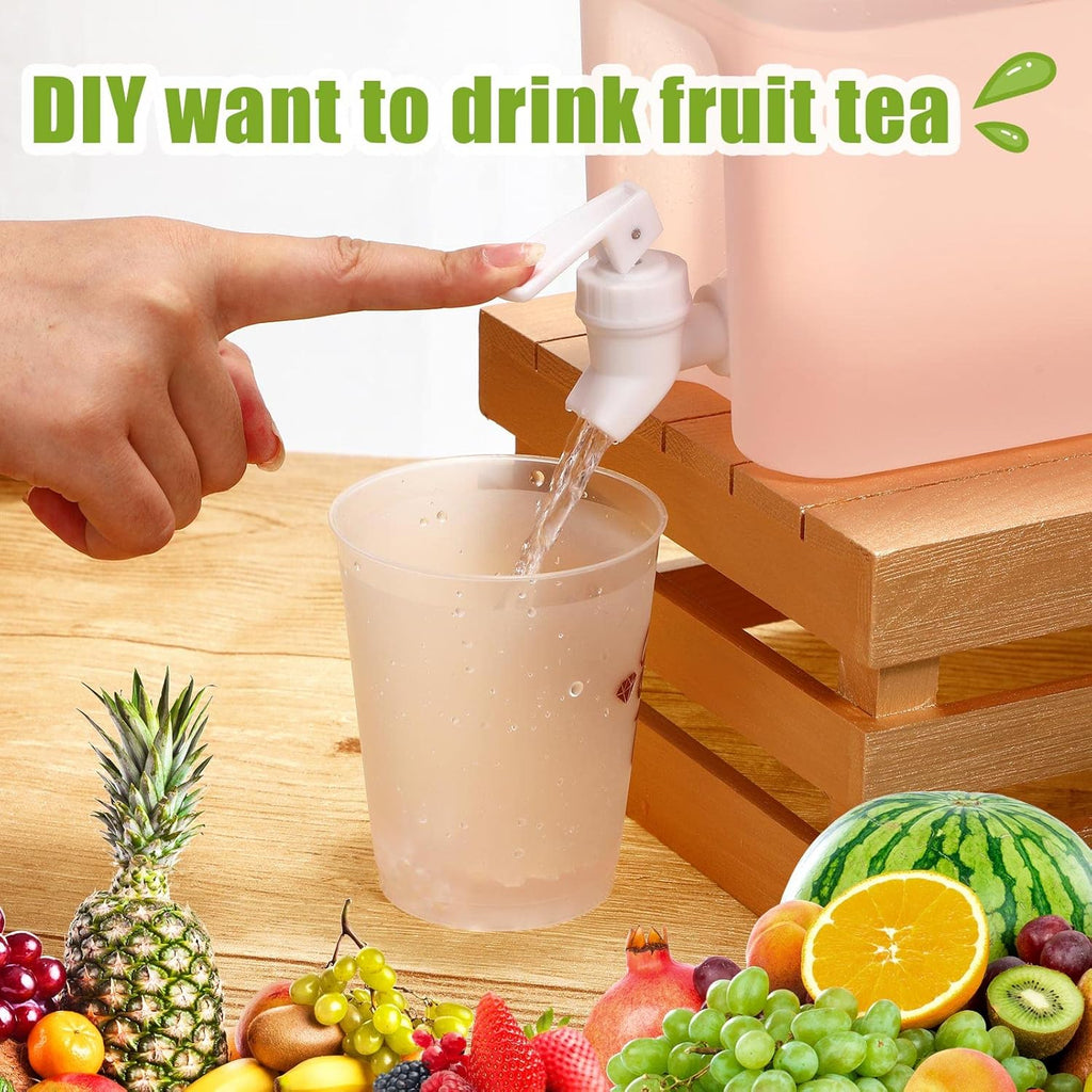 1 Gallon Drink Dispenser with Spigot, Plastic Beverage Container with Lid, 3 Pack W61168