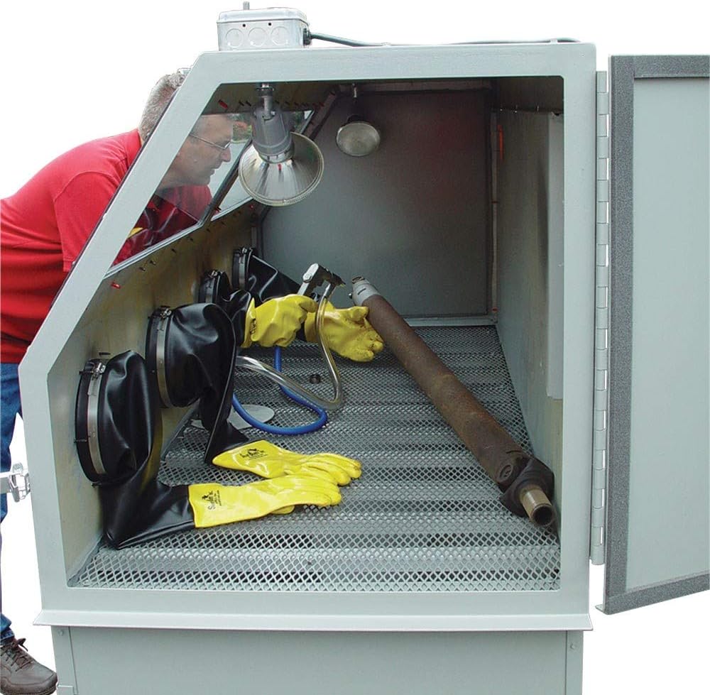 Skat Blast TP Tools USA 2872 Sandblast Cabinet with HEPA Vacuum, 72"W x 28"D x 28"H Q533264