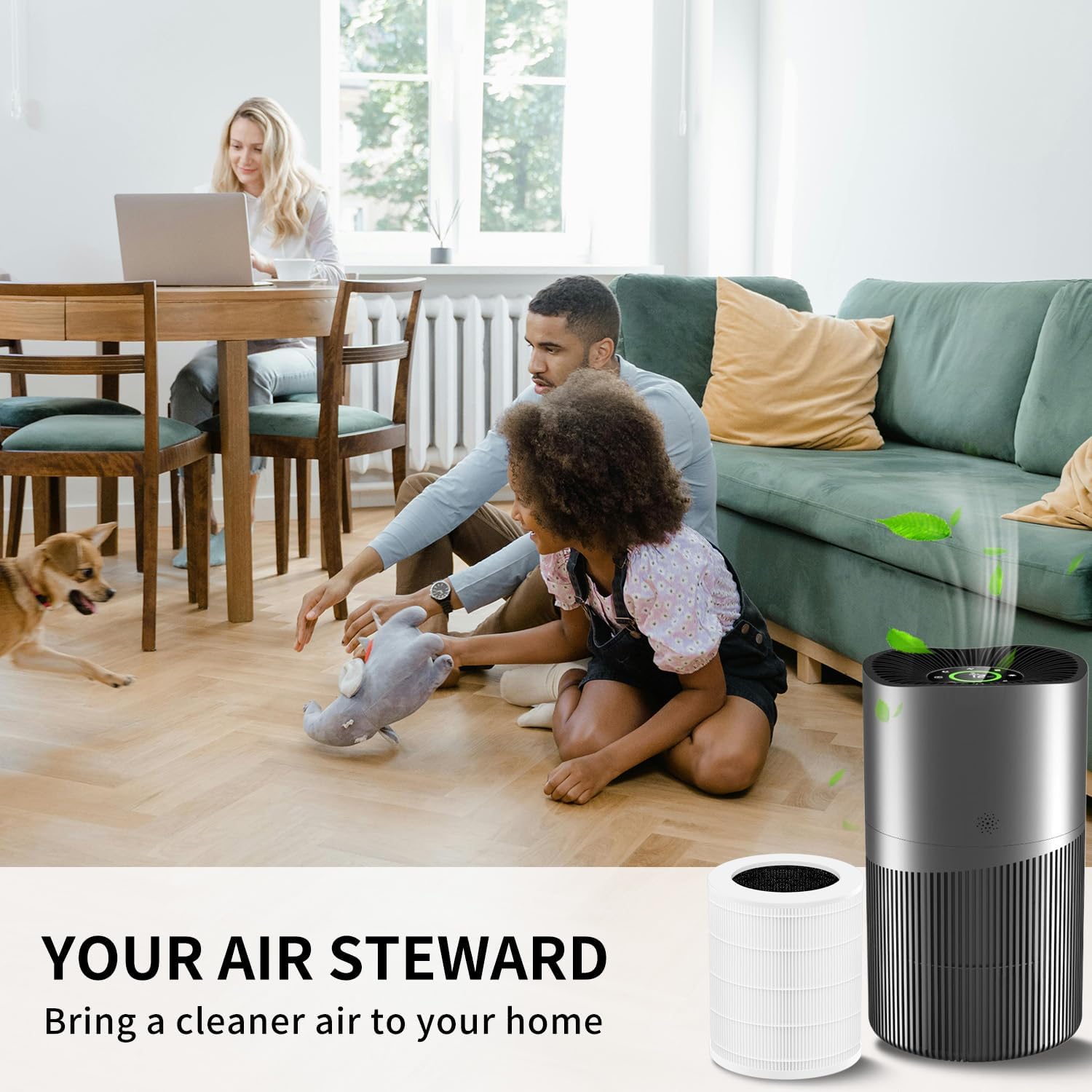 KJ402F-RF Replacement Filter for Crecolife and Zendar KJ402F Air Purifiers, H13 Activated Carbon T2500