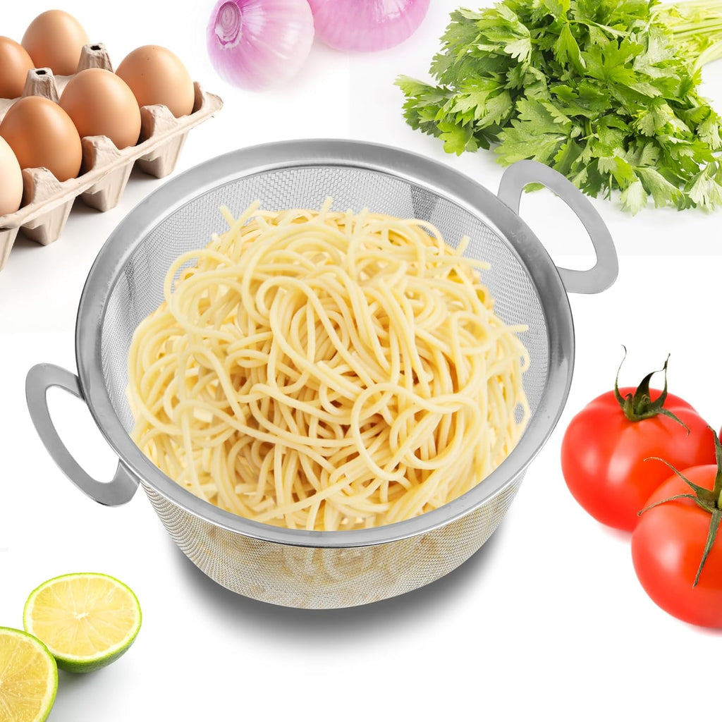 18/8 Stainless Steel Colander 2 Pack with Handles, Fine Mesh Strainer for Pasta and Vegetables X53096