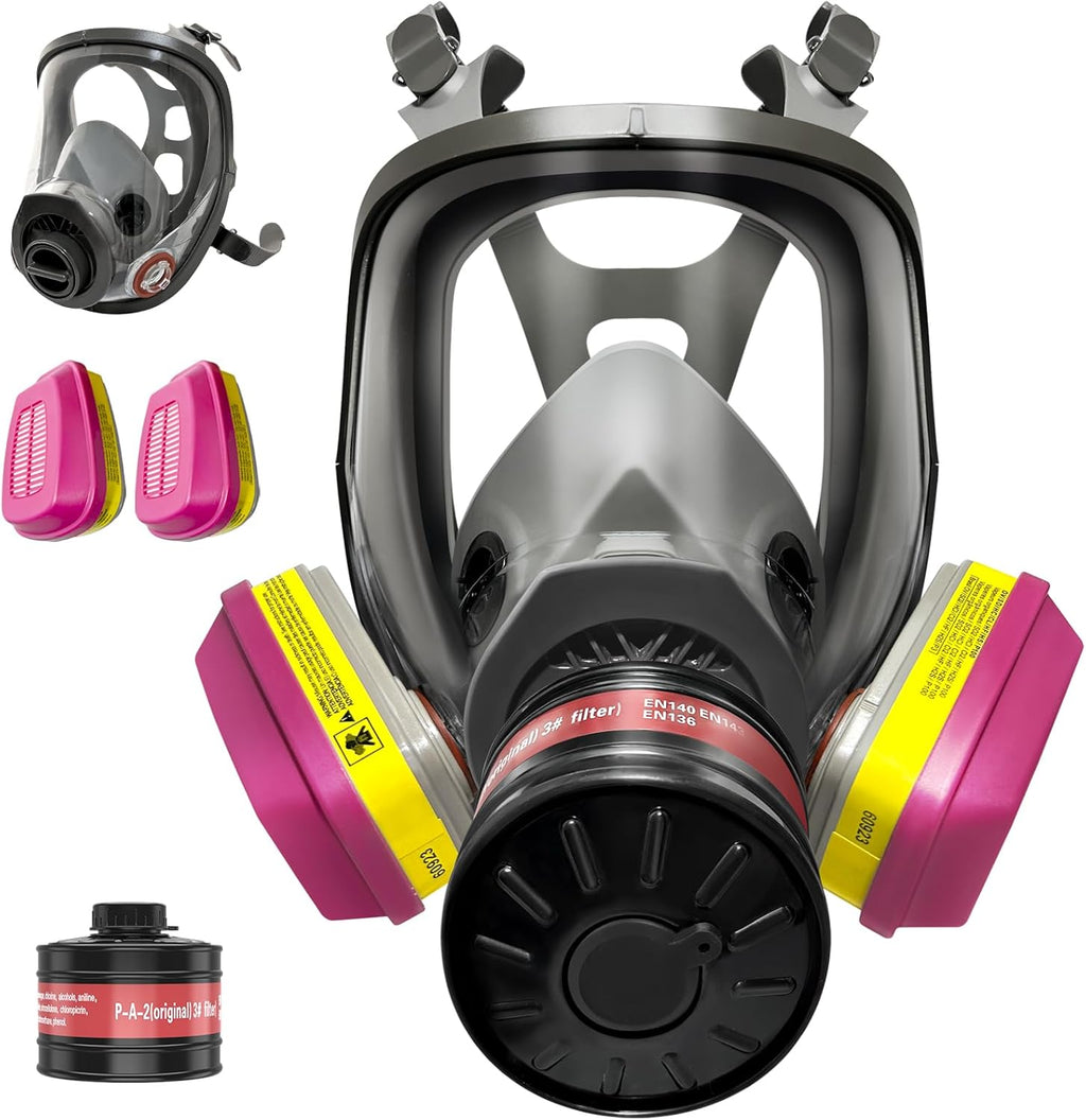 Gas Mask with 60923 and 40mm Filters for Chemical and Nuclear Survival D968