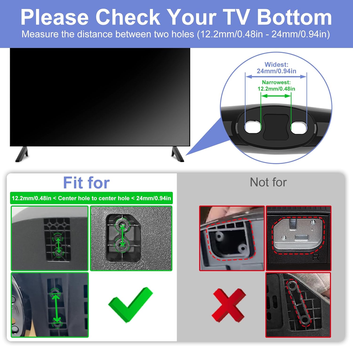 TV Stand Legs Replacement for Hisense TV, Black with Screws C7733