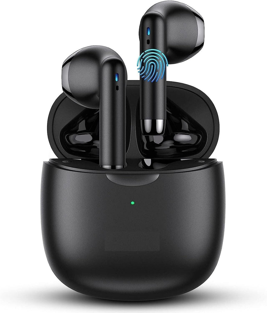 for TCL Flip Pro/Flip/Alcatel Go Flip 4 in-Ear Earphones Headset with Mic and Touch Control TWS Wireless Bluetooth 5.0 Earbuds with Charging Case - Black