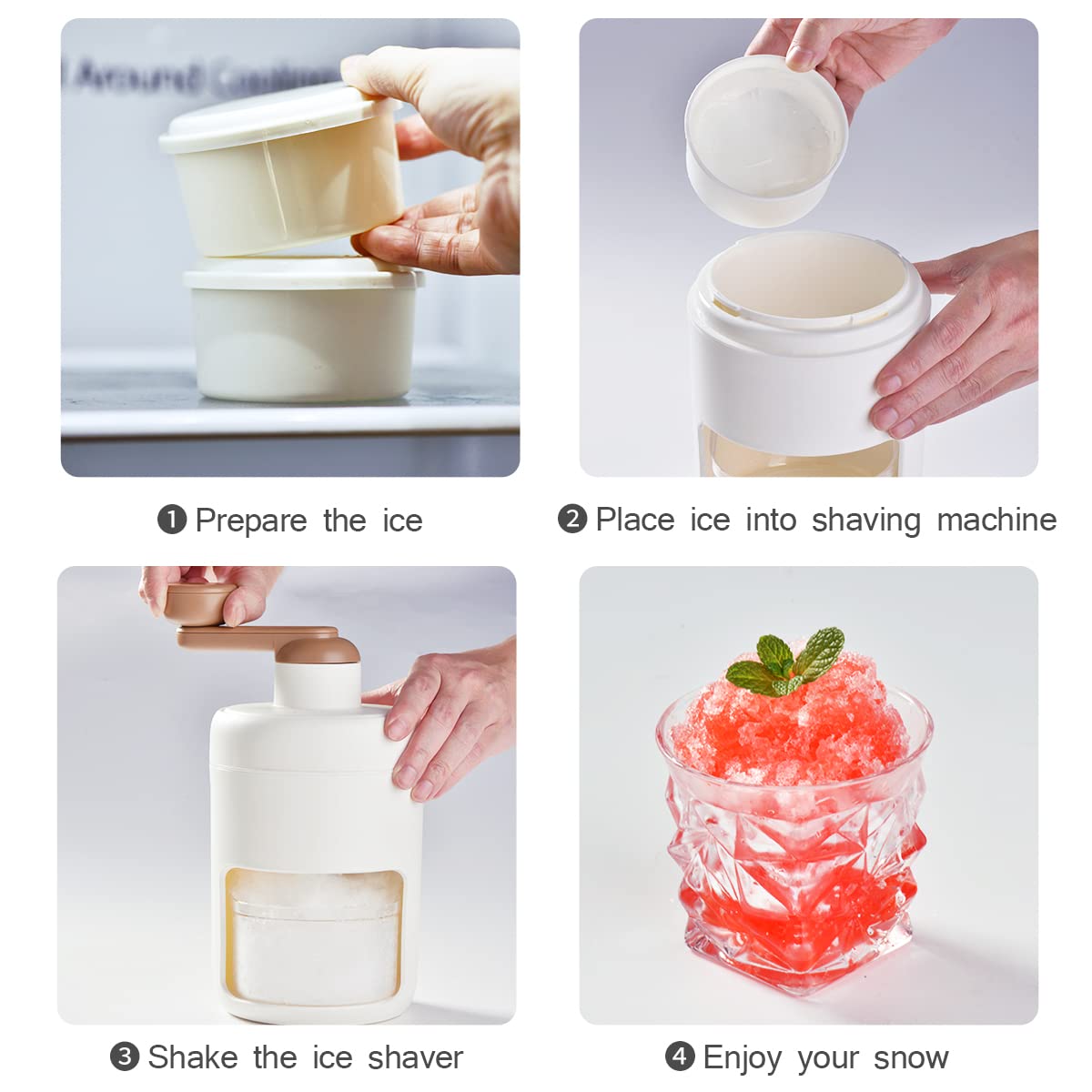 Shaved Ice Machine Snow Cone Maker Portable with Cube Trays F405276