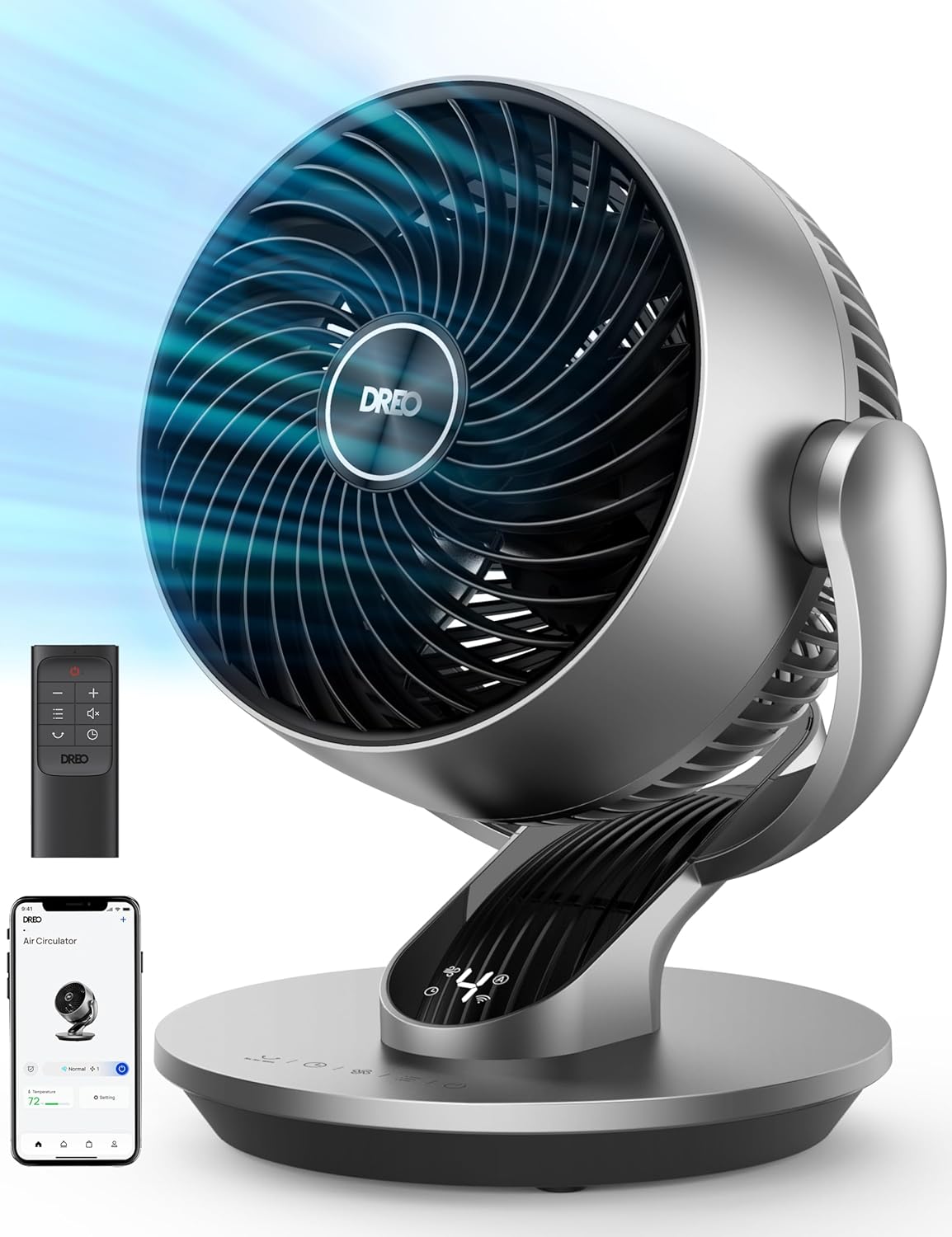 Dreo Smart Tower Fan and Air Circulator Fan Bundle with Remote Q4910