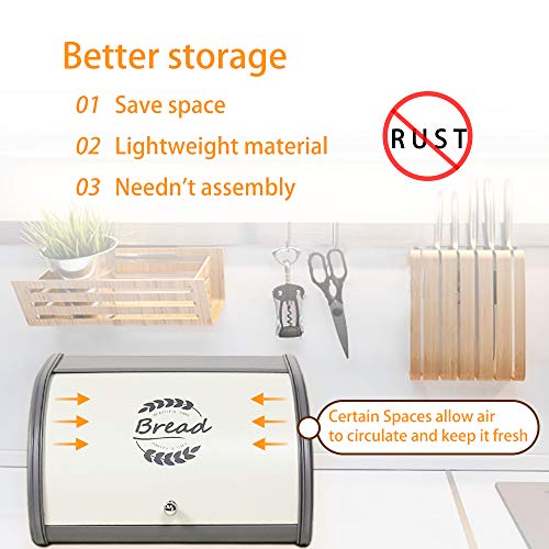 X458 Metal Bread Box with Roll Top Lid T59570