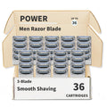 Razor Blades Refills, Mens Turbo Razor Blades Refills, Designed for Sensitive Skin, Precision Cut Stainless Steel Razor Blades Men (36Pcs)