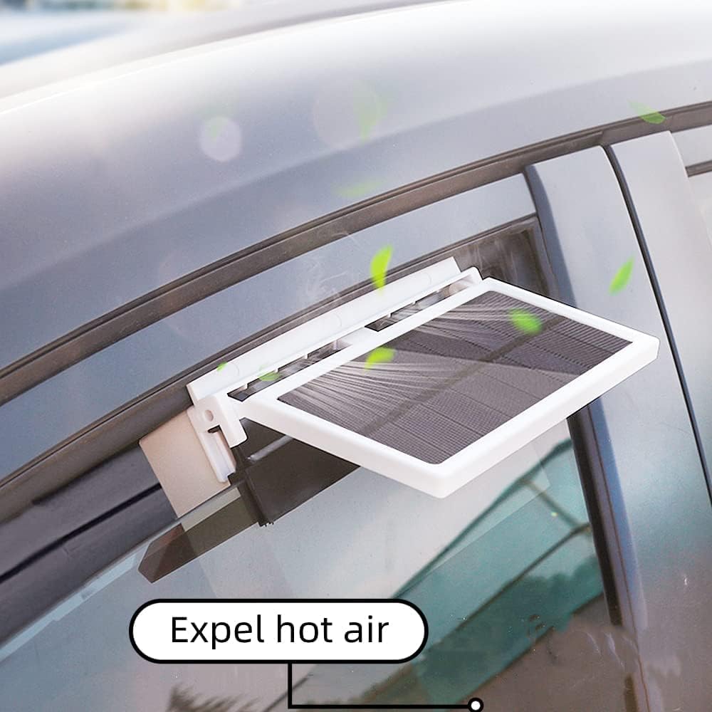 Portable Solar Powered Car Window Fan, 12V Auto Ventilation Exhaust Cooling Fan Q979
