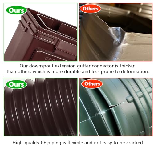 Pathneer 2 Pack Flexible Gutter Downspout Extensions with Leaf Filter, 57.5" Each S180