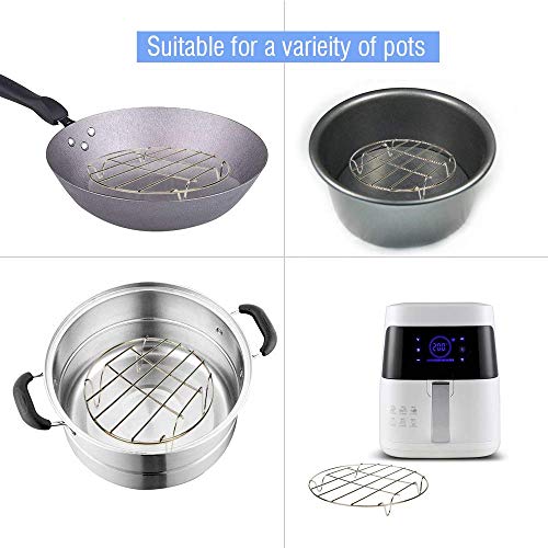 2 Pack Round Cooking Racks 8" Stainless Steel for Air Fryer, Instant Pot A432