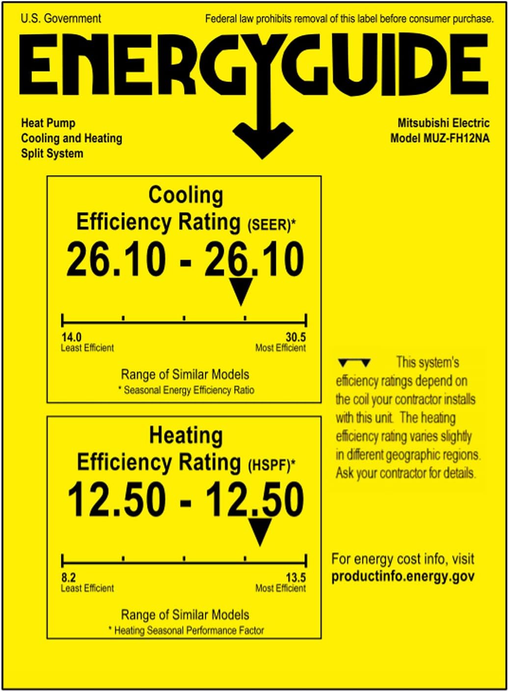 Mitsubishi 12,000 BTU Ductless Split System AC with Hyper Heat Z32538