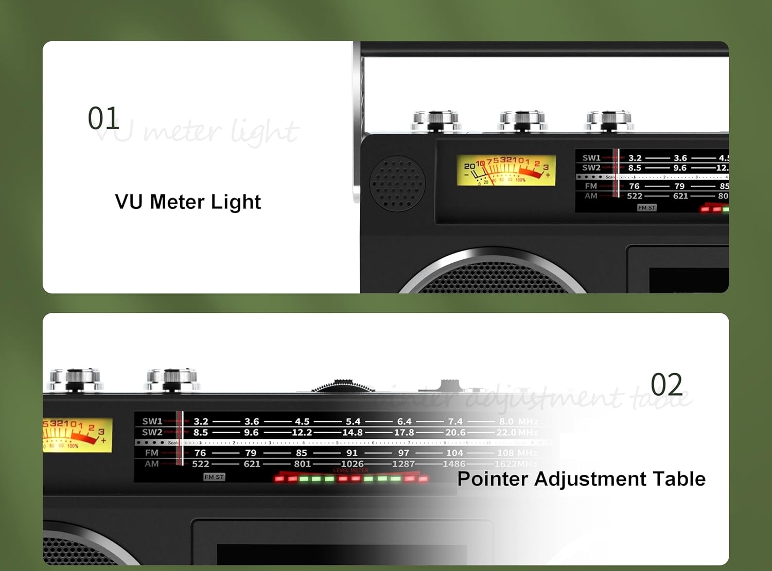 Portable Boombox Radio Cassette Player Recorder with Bluetooth, AM/FM Radio, USB SD Aux-in H756734