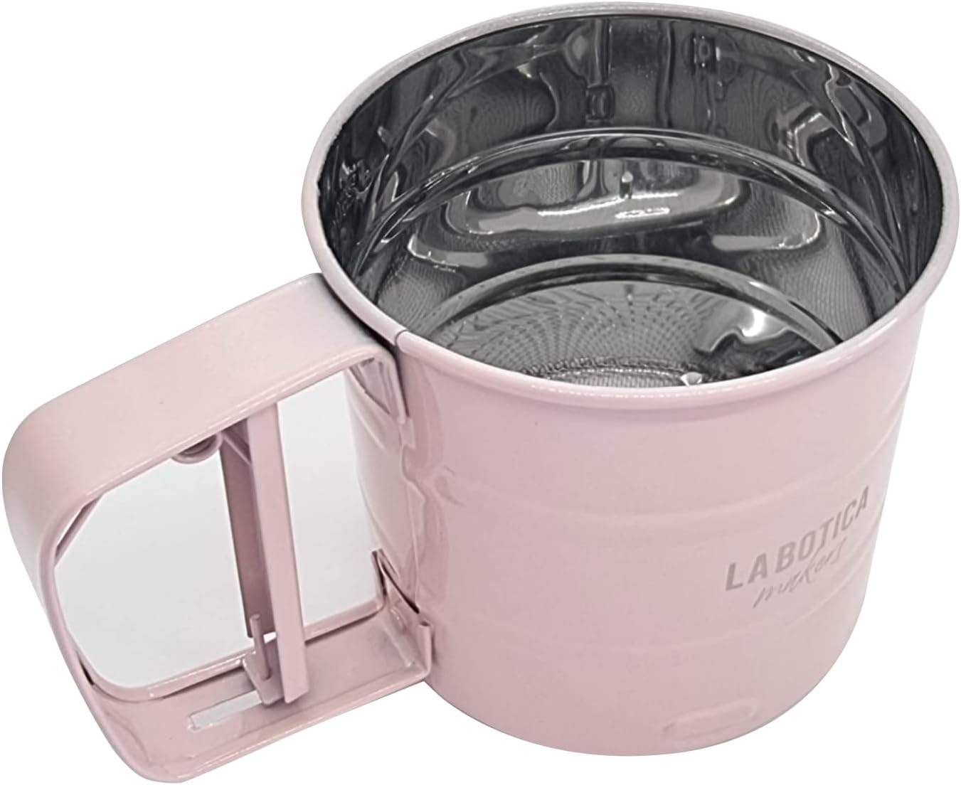 Stainless Steel Double Layer Hand-held Flour Sifter, Pink C1220