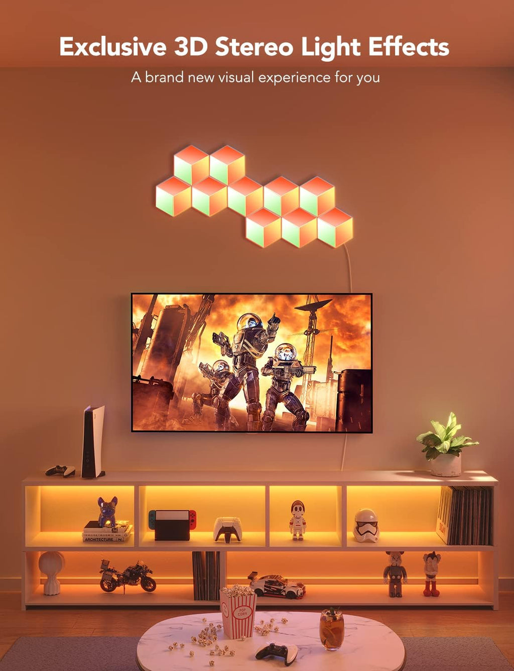 Govee Glide Hexa Pro Light Panels, RGBIC 3D Hexagon Wall Lights, 10 Pack R319