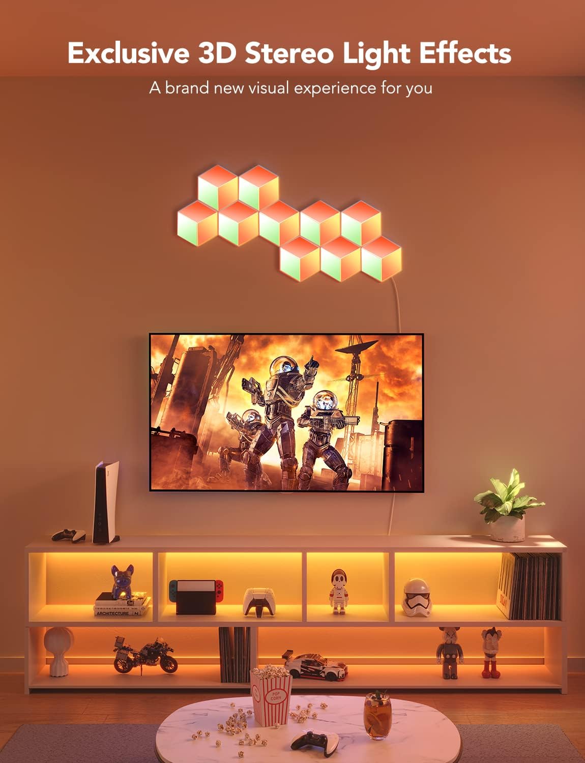 Govee Glide Hexa Pro Light Panels, RGBIC 3D Hexagon Wall Lights, 10 Pack R319