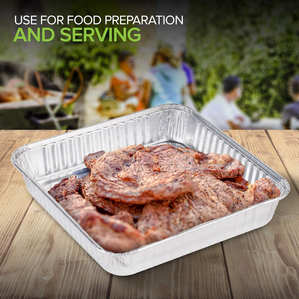 Stock Your Home 9x9 Aluminum Foil Pans (30 Pack) Square Disposable Baking Tins A572