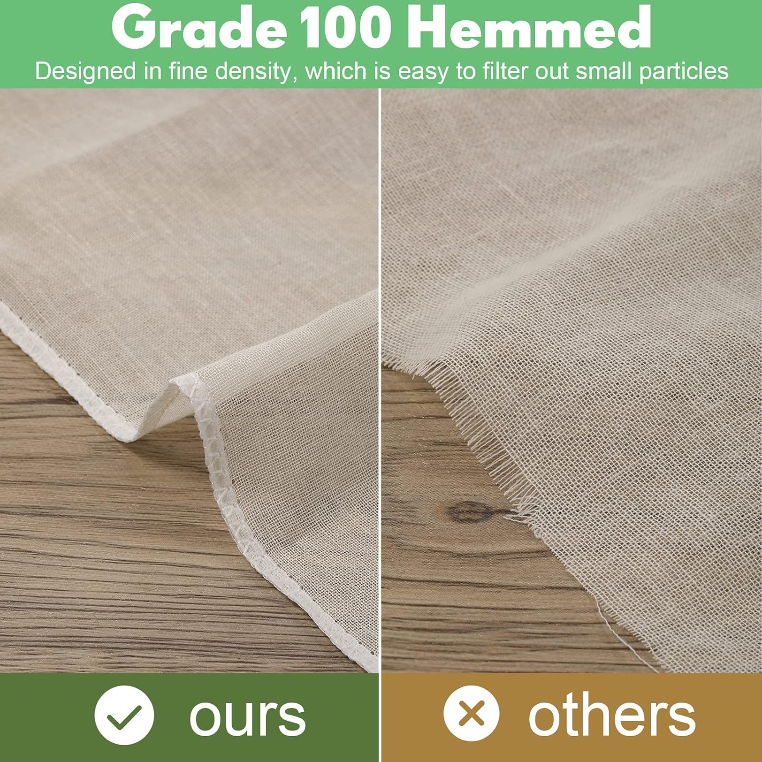 20 Pieces Grade 100 Cheesecloth for Straining, Unbleached Cotton, 20 x 20 Inch Z23910