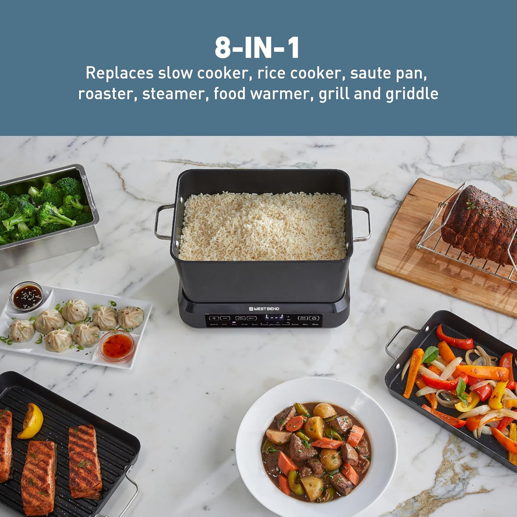West Bend Versatility Plus Slow Cooker, 6-Quart, Non-Stick, Black S7173