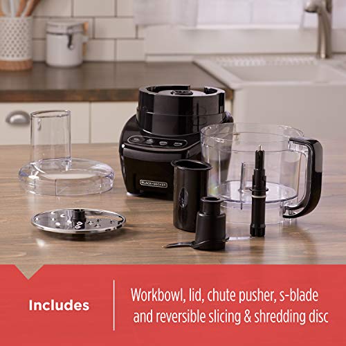 BLACK+DECKER 8-Cup Food Processor, Dishwasher Safe, Black H2519