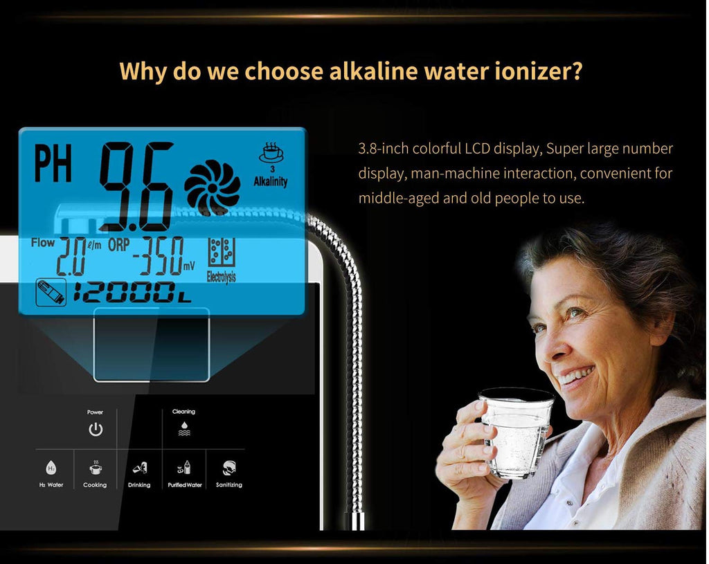 Water Ionizer and Purifier Machine, pH 3-11 Alkaline Acid Water, 11 Plate Electrode U29265