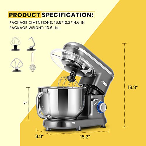 VIVOHOME 650W 6-Speed Tilt-Head Stand Mixer V48834