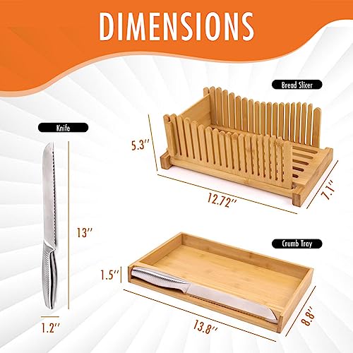 Bamboo Bread Slicer with Adjustable Cutting Board K106876