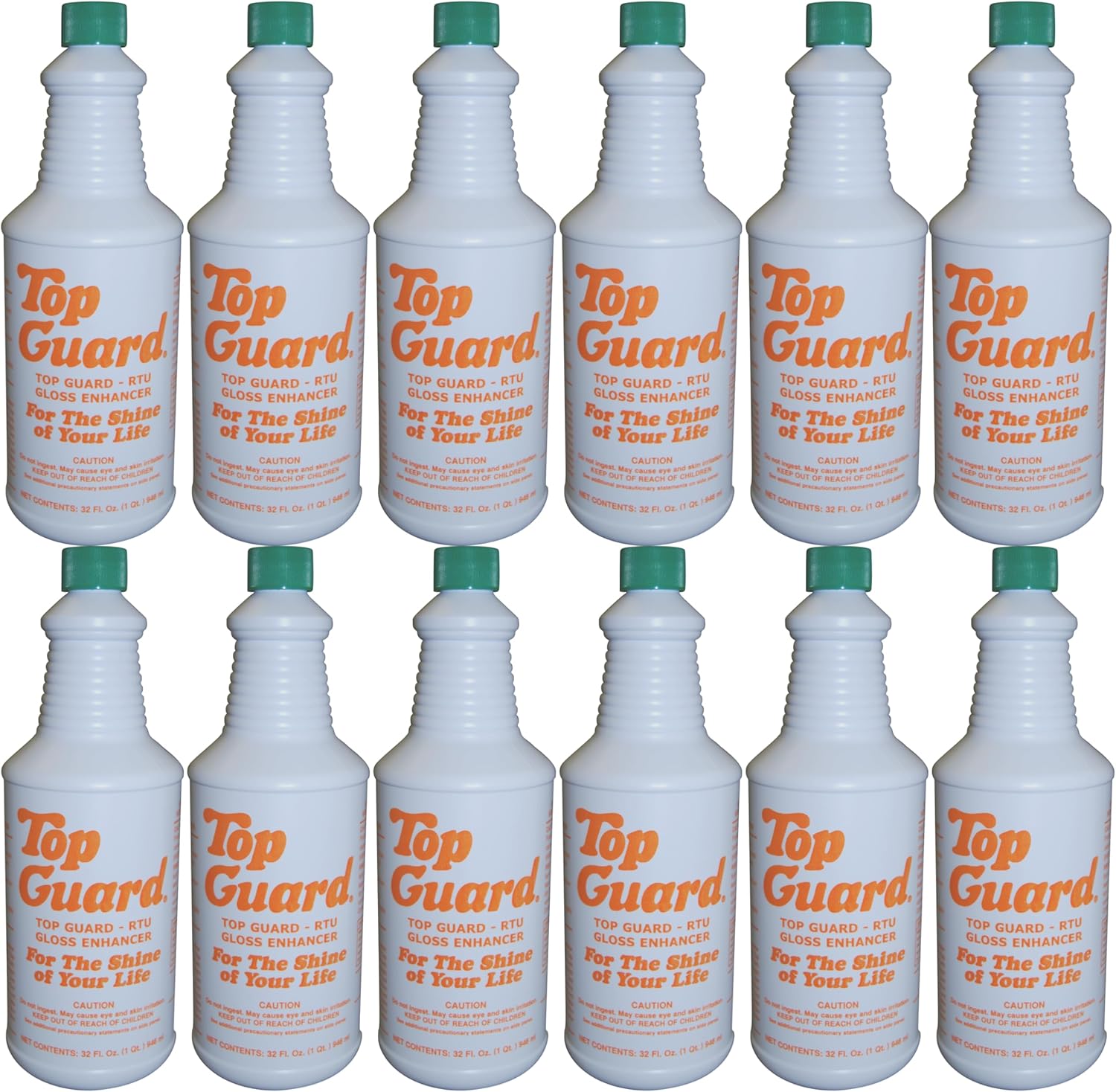 TOP GUARD Ready To Use Industrial and Commercial Cleaning Supplies Flooring Protection, Surface Shield, Creating a Lustrous "Wet Look" Quick Shine Floor Finish, Floor Shine for All Floors (12x1Quart)