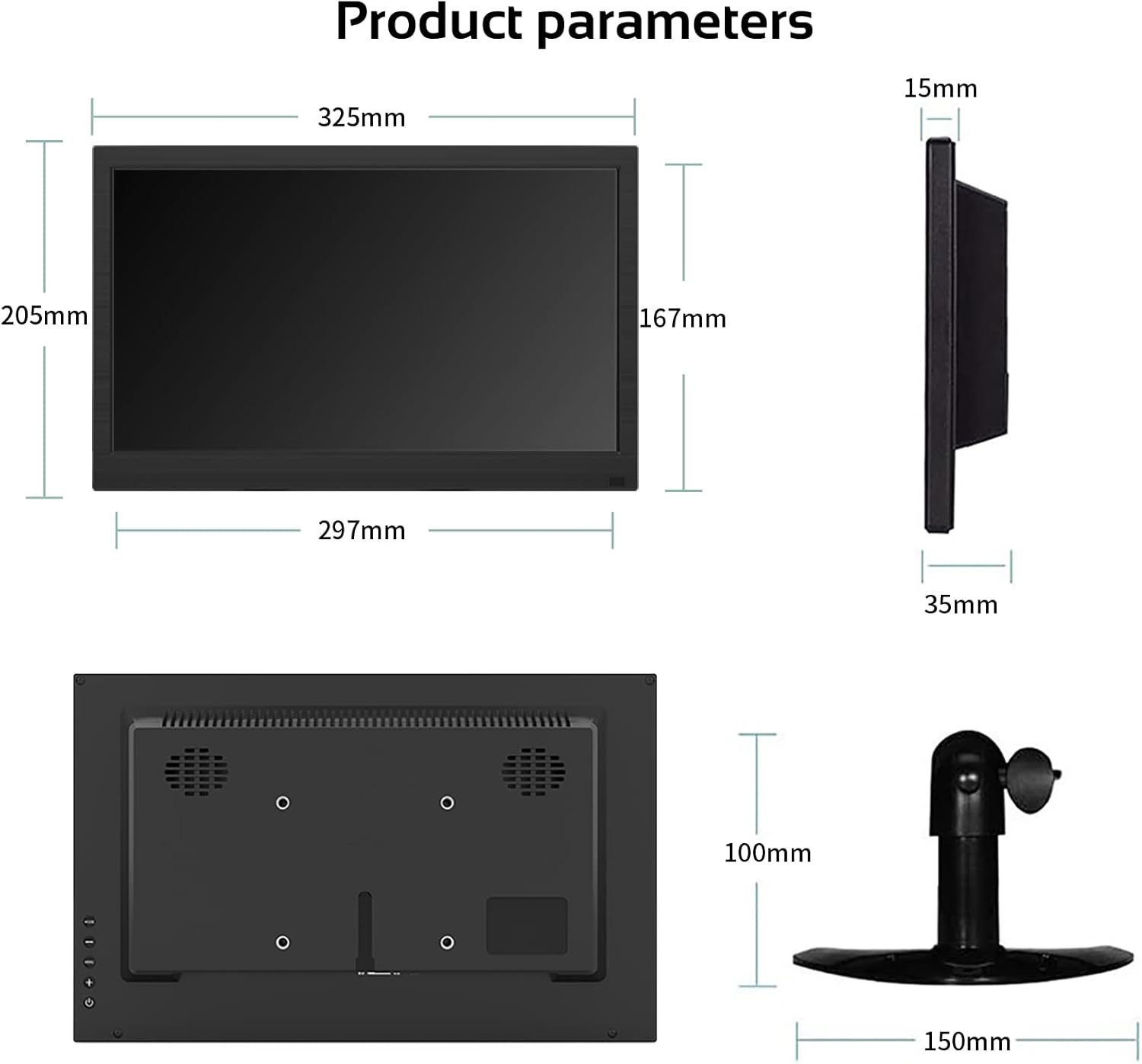 13.3 inch Portable Mini HDMI Monitor with Built-in Speakers S897