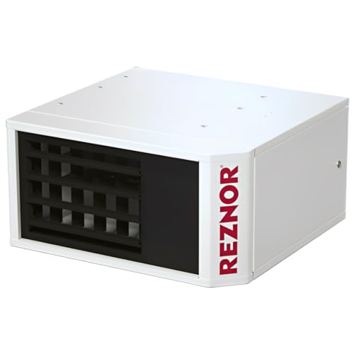 Reznor Model UDX-75 Unit Heater | Natural Gas or Liquid Propane 75,000 BTU | Heat Exchanger, Forced Air/Fan, Direct Spark Ignition, Low Noise | for Residential Garages, Workshops, and Warehouses