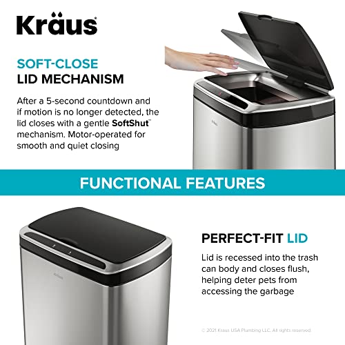 Kraus GarbagePro 13 Gallon Motion Sensor Trash Can G6417
