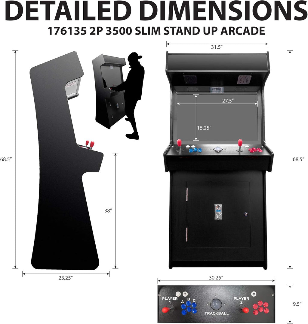 Creative Arcades Full Size 2 Player Arcade Machine with 32" LCD Screen C3153