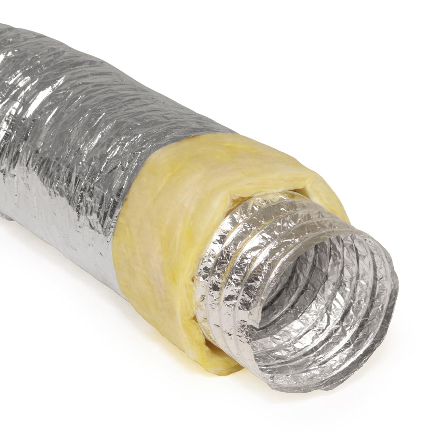6" Inch Flexible Aluminum Ducting Hose Insulated R-4.2 Air Duct Pipe for for Heavy Duty HVAC & Exhaust Ductwork Insulation - 25' Feet Long