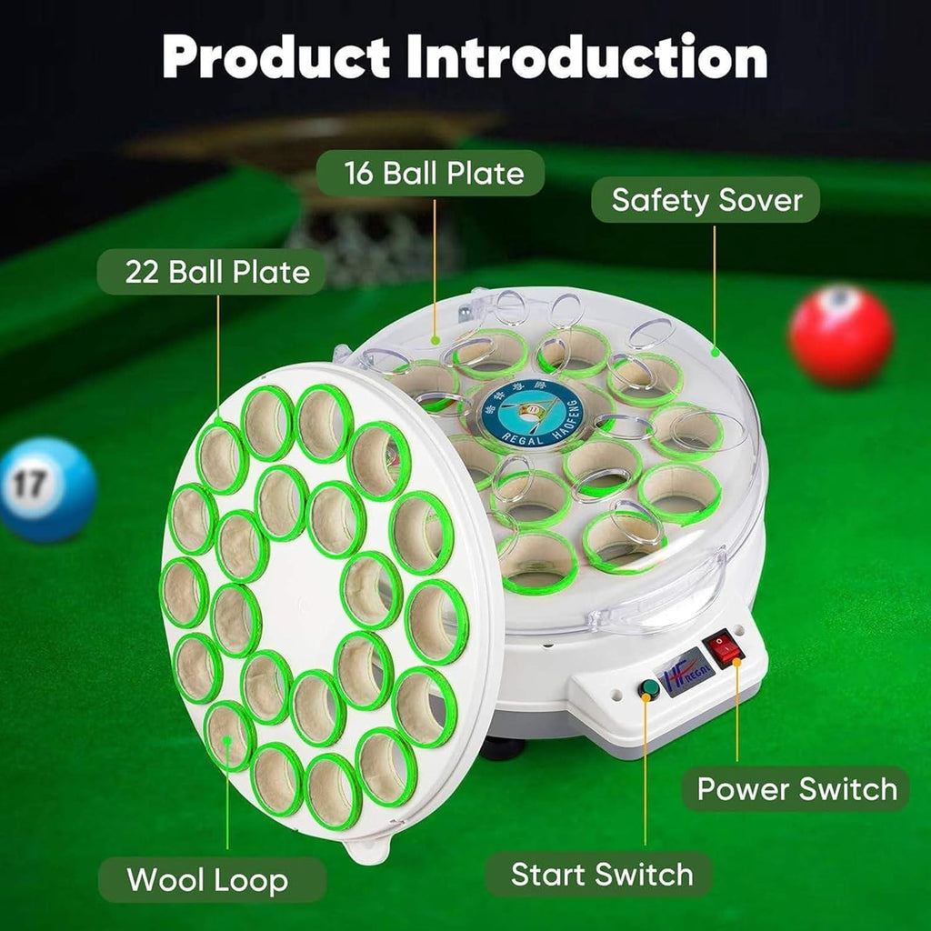 Pool Ball Cleaner Automatic Billiard Polishing Machine with LED Touch Display E2189