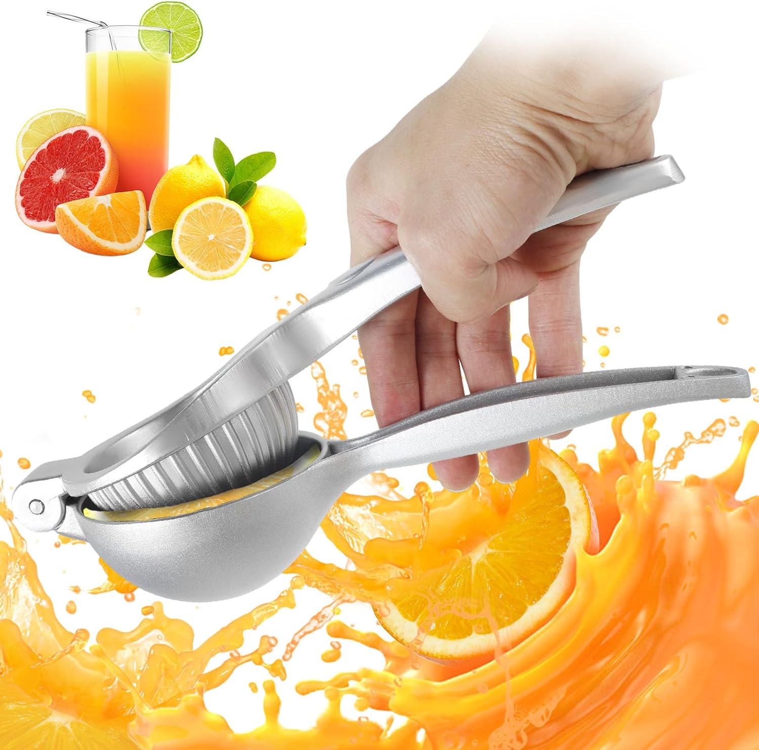 Premium Lemon Squeezer, Manual Lime Squeezer, Heavy Duty Citrus Juicer Press Effortless Hand Press Citrus Juicer Reusable Lemon Juicer Squeezer Juicer Lime Press for Extracting Orange Lemon Lime