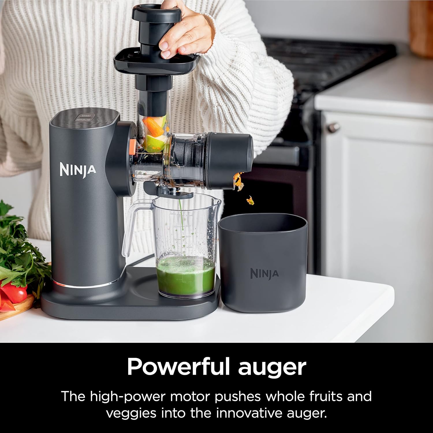 Ninja JC151 NeverClog Cold Press Juicer, Total Pulp Control, Dishwasher Safe X162