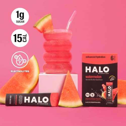 Halo Hydration Electrolyte Drink Mix Watermelon Flavor Single Serving Stick E297