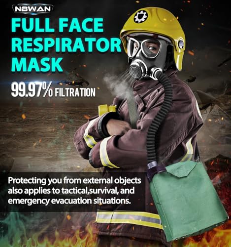 NBWAN Full Face Gas Mask Respirator with 40mm Activated Carbon Filter B917