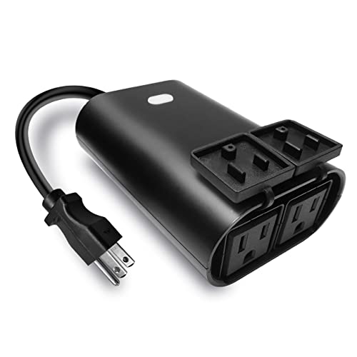 Outdoor Z-Wave Plus On/Off Light and Appliance Plug, Two On/Off Smart Outlet, 1 On/Off Outlet+ 1 Alway On Outlet,Zwave Hub Required, Works with SmartThings, Wink, Alexa